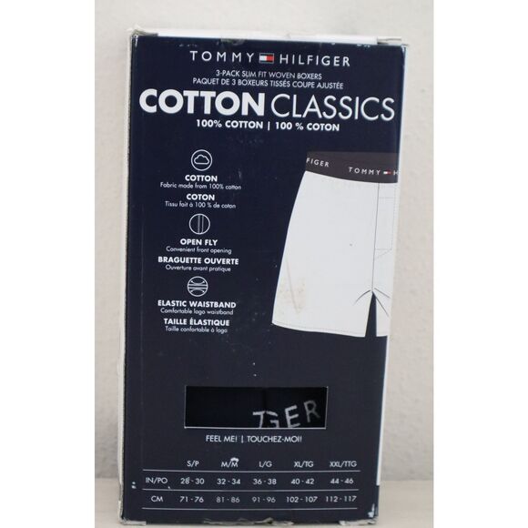 Tommy Hilfiger Men's Sz L Multi Plaid 3-Pk Slim Fit Cotton Classics Woven Boxers - Picture 2 of 6